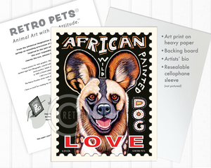 African Wild (Painted) Dog Art - 8x10 Art Print by Krista Brooks