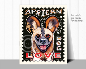 African Wild (Painted) Dog Art - 8x10 Art Print by Krista Brooks