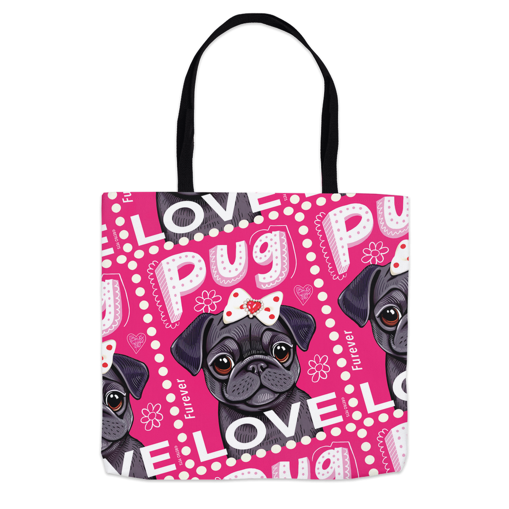 Black Pug Tote Bag | 3 Sizes | FREE SHIPPING!