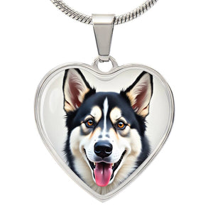 Siberian Husky "Heart Dog Husky" Necklace | Brown Eyes | FREE SHIPPING!