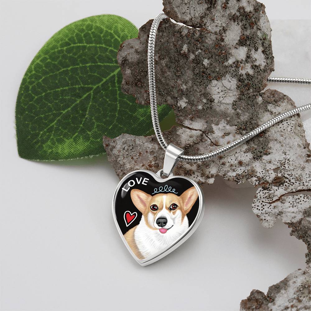 Corgi LOVE | Luxury Heart-Shaped Pendant with Necklace | FREE SHIPPING!