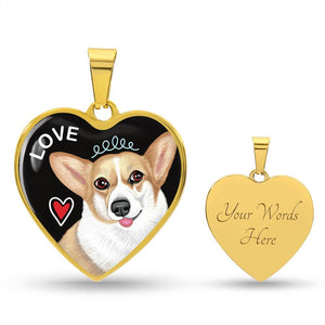 Corgi LOVE | Luxury Heart-Shaped Pendant with Necklace | FREE SHIPPING!