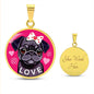 Pug Love Luxury Necklace | Black Pug | Perfect Pug Lover Gift!