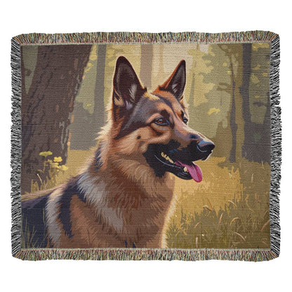 Norwegian Elkhound Woven Blanket