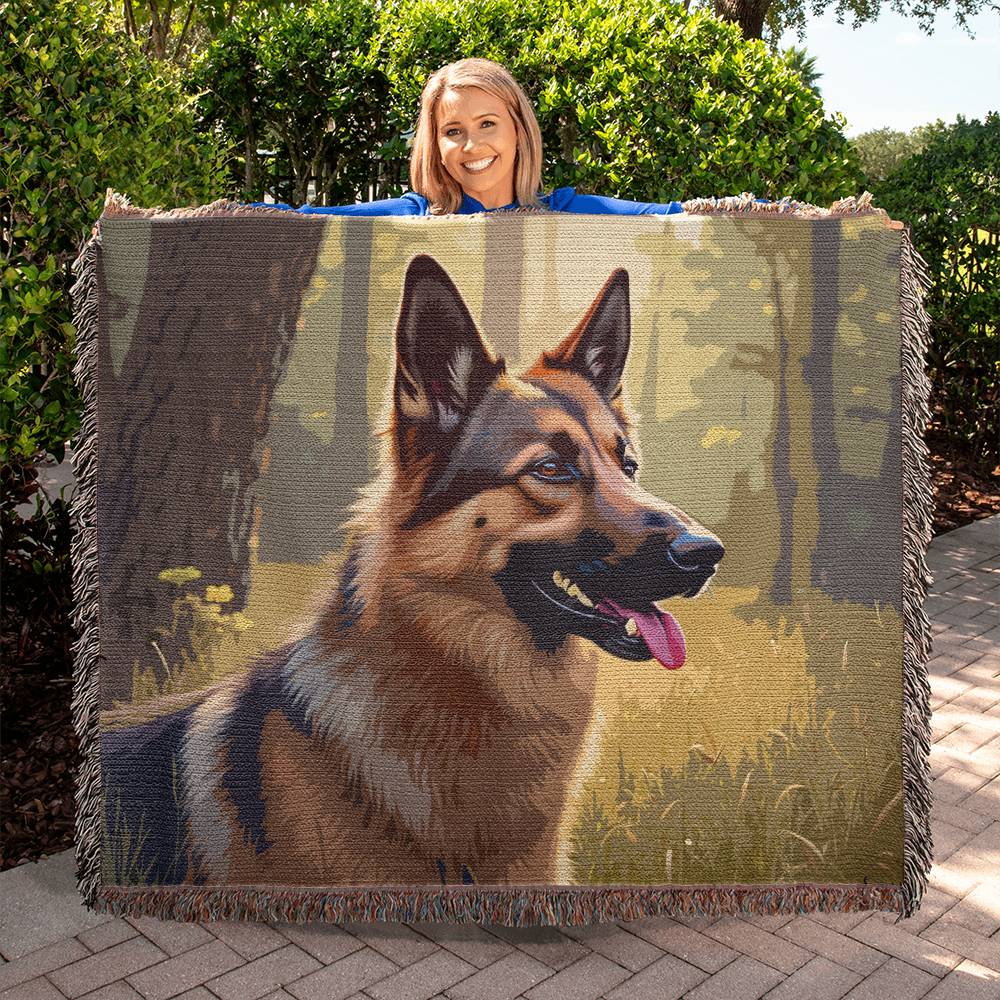 Norwegian Elkhound Woven Blanket