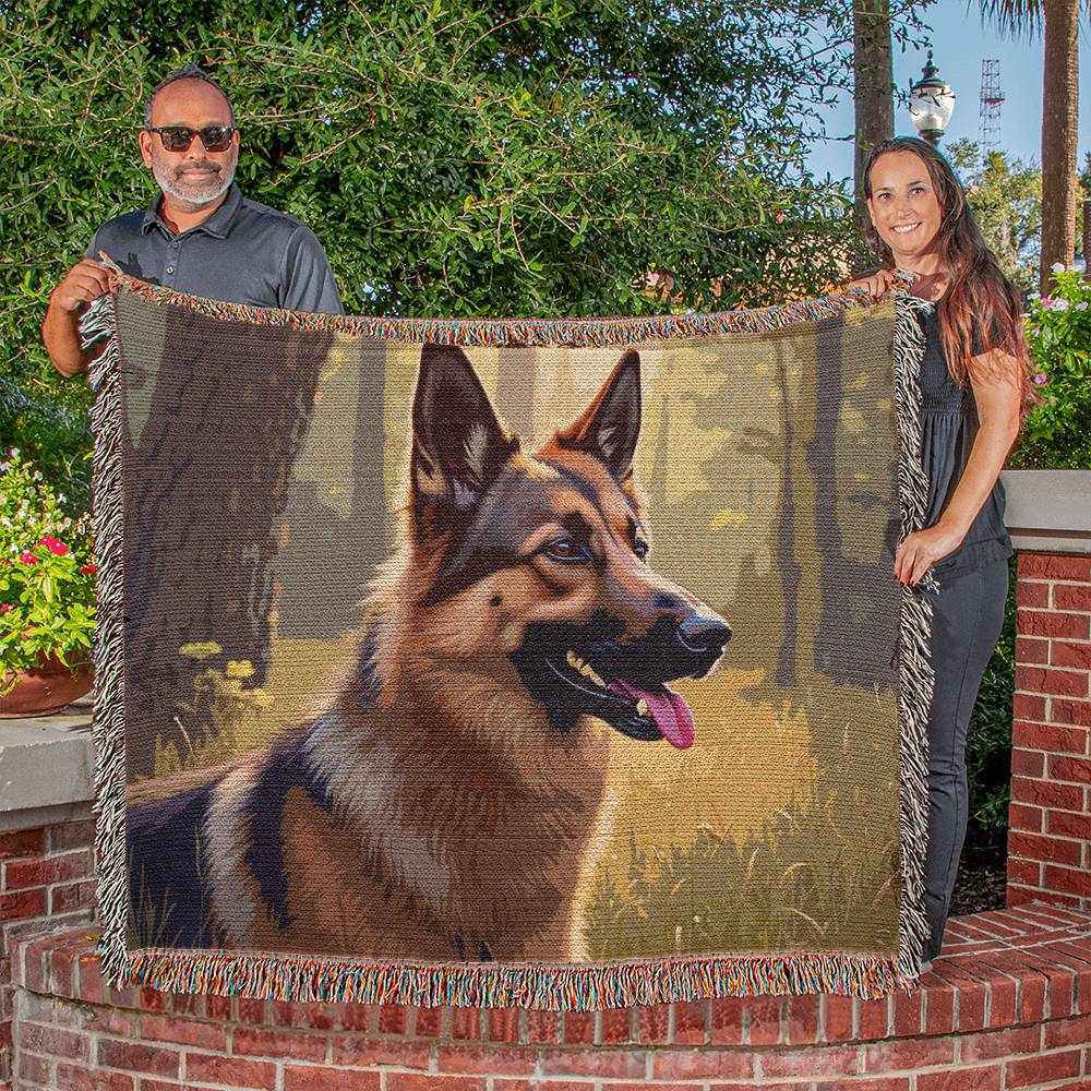 Norwegian Elkhound Woven Blanket