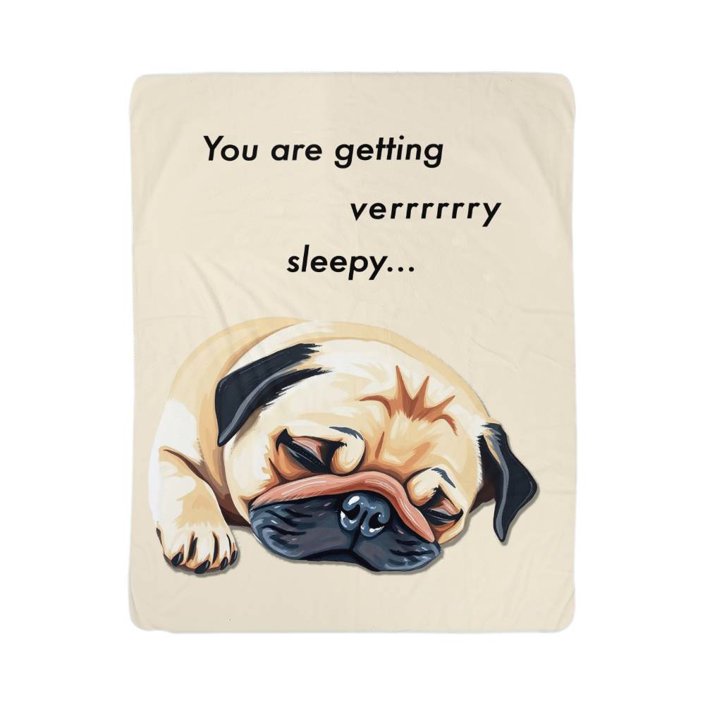 Pug Sherpa Baby Blanket | Very Sleepy... | Great Baby Gift | FREE SHIPPING!