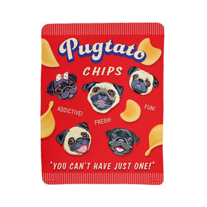 Pugtato Chips | Sherpa Blanket | Pug Lover Gift | FREE SHIPPING!