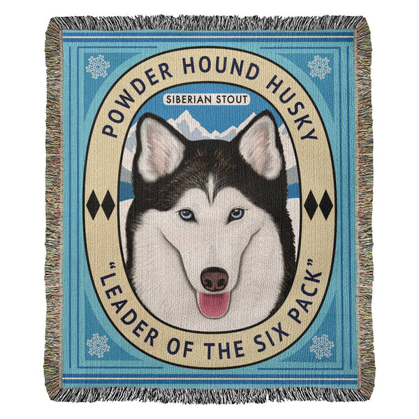 ▪️80’s【TULTEX】HUSKY SWEAT Siberian Husky Woven Heirloom Blanket | Great Husky Lover Gift