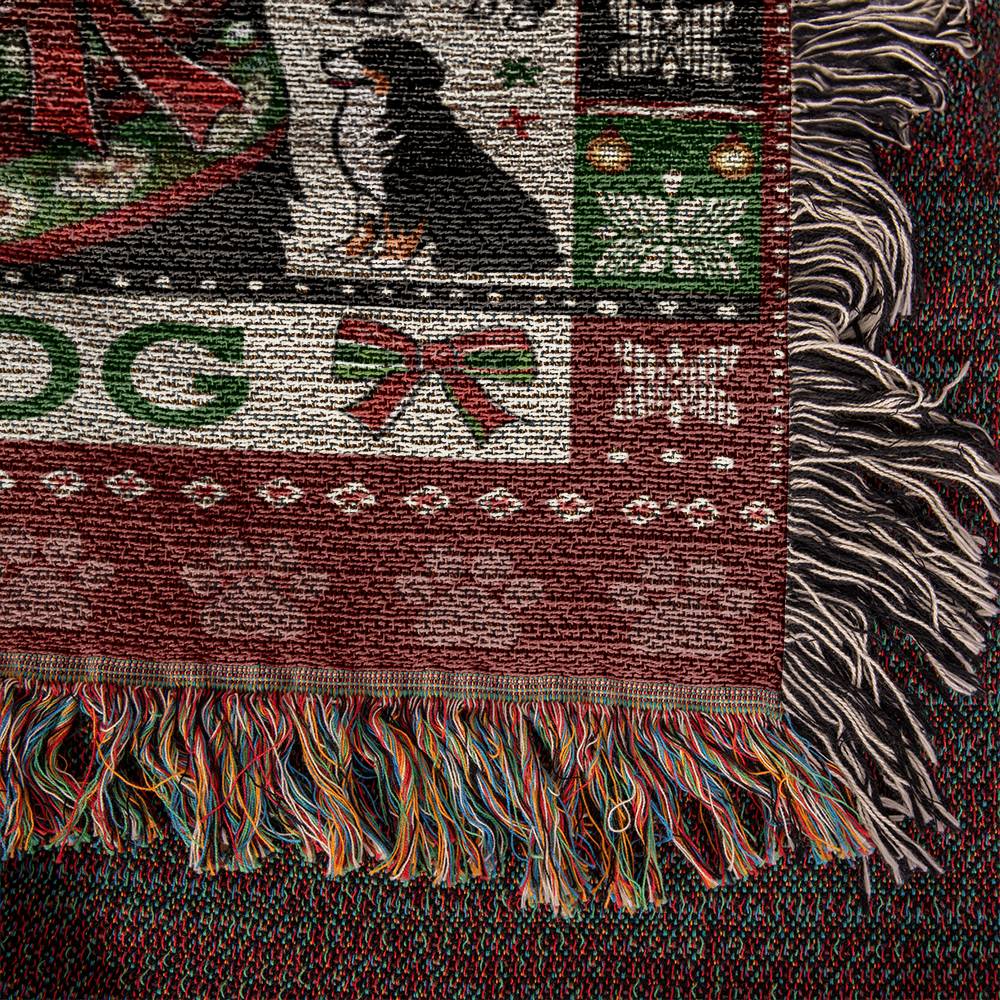 Bernese Mountain Dog "FELIZ NAVIDOG" Christmas Blanket | Made in the USA!