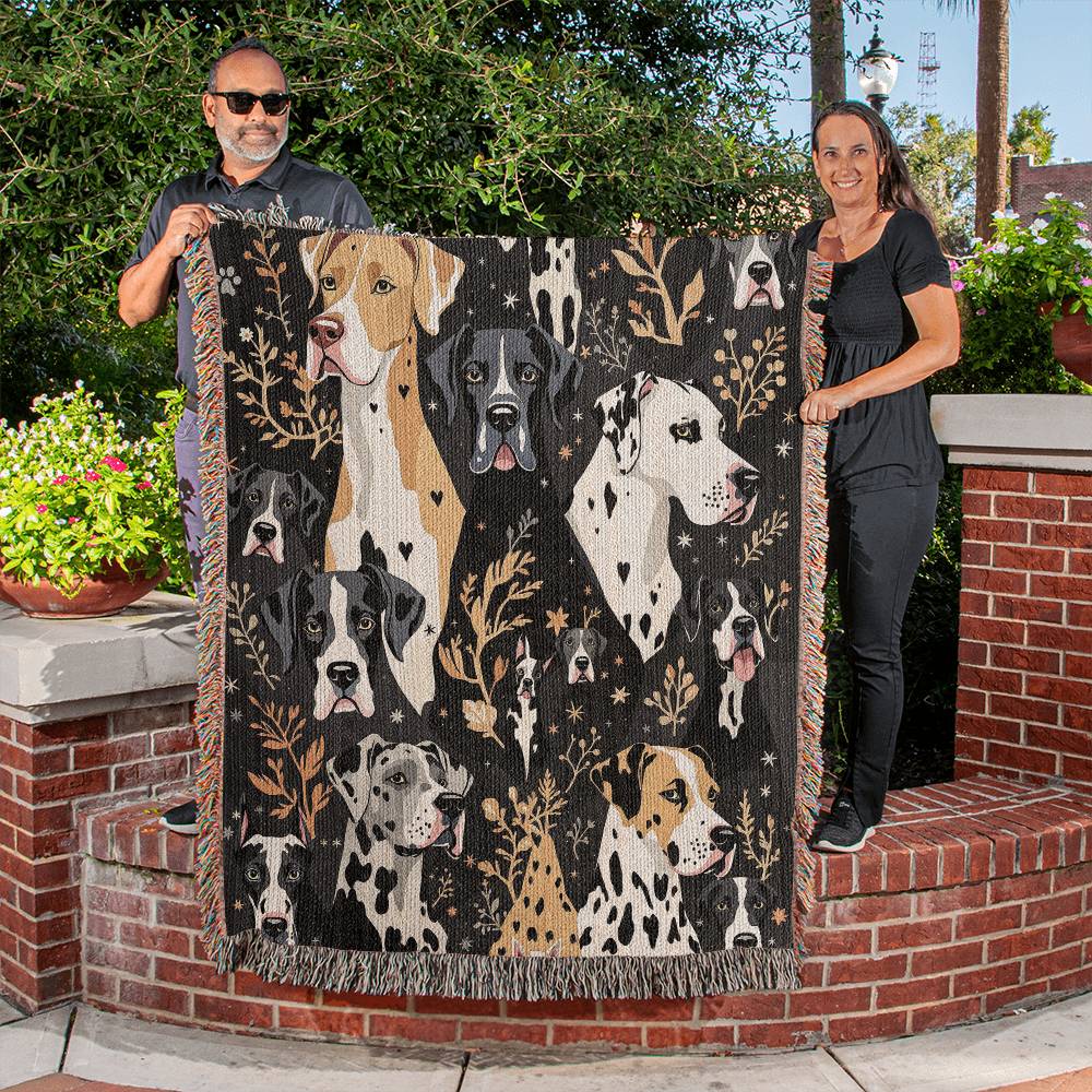 GREAT DANE HEIRLOOM WOVEN BLANKET | GREAT DANE LOVER GIFT