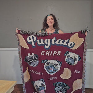 Heirloom Woven "PUGTATO CHIPS" Blanket