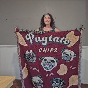 Heirloom Woven "PUGTATO CHIPS" Blanket | FREE SHIPPING!