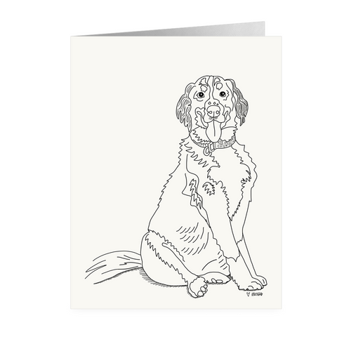Bernese Mountain Dog Line Art - Small Notecards, Blank Inside 