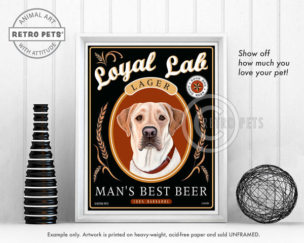 Labrador Retriever Art "Man's Best Beer" Art Print by Krista Brooks