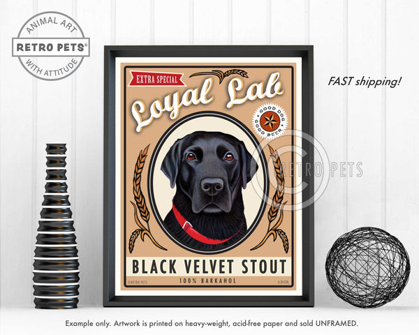 Black Velvet Stout Art | Black Velvet Stout Frame Art | Retro Pets Art