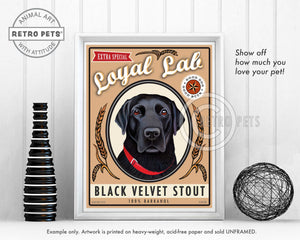 Black Velvet Stout Art | Black Velvet Stout Frame Art | Retro Pets Art
