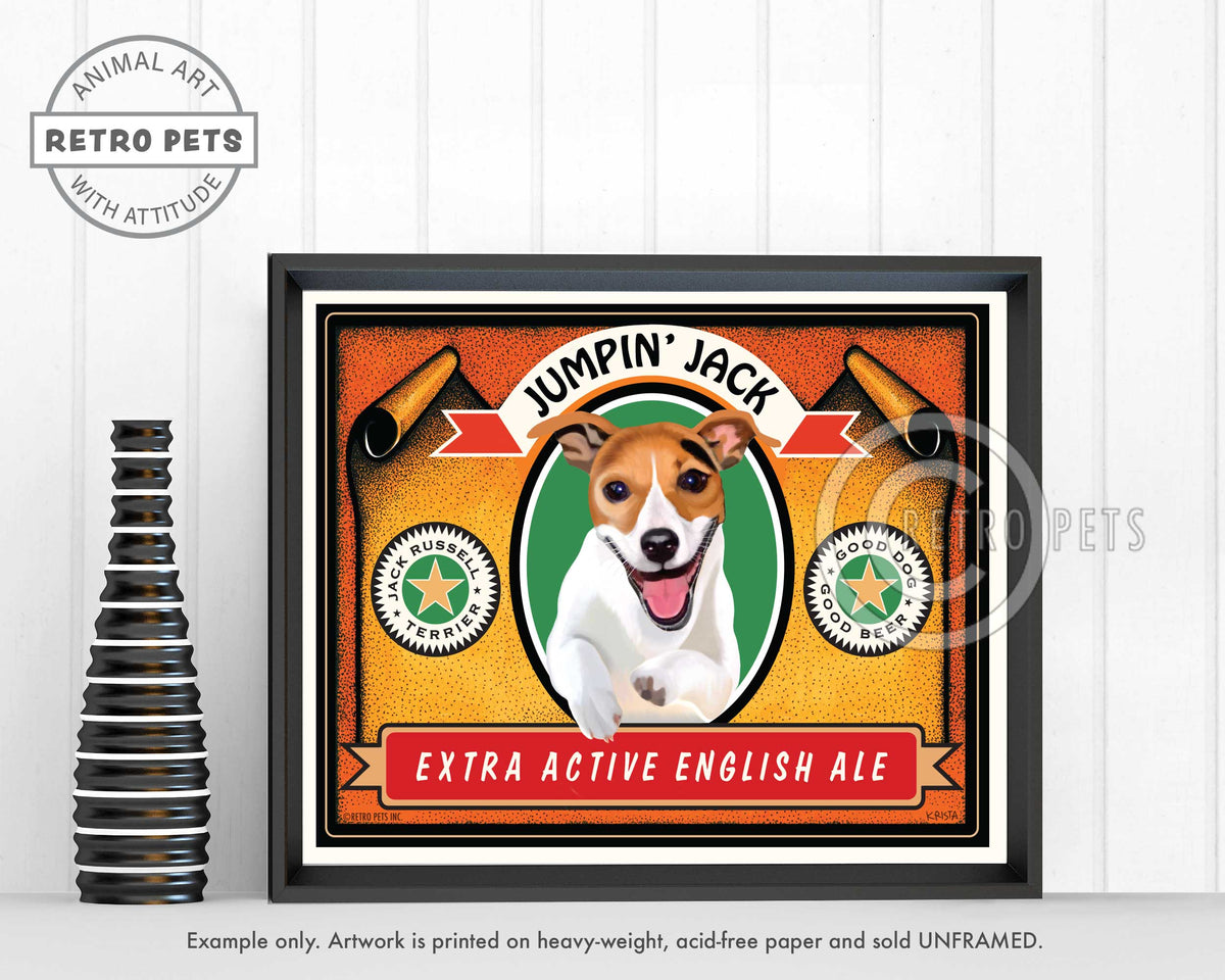 Jack Russell Terrier "Jumpin' Jack" Art Print by Krista Brooks