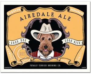 Airedale Terrier Art | Airedale Ale Pet |  Retro Pets Art