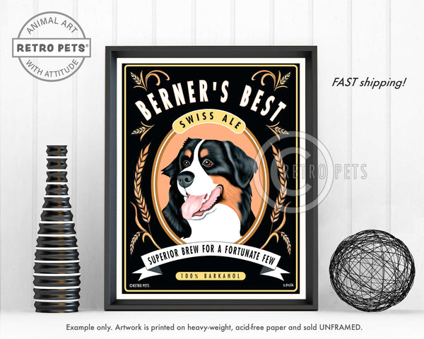 Berner's Best Dog Art | Berner's Best Art | Retro Pets Art