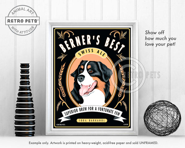 Berner's Best Dog Art | Berner's Best Art | Retro Pets Art