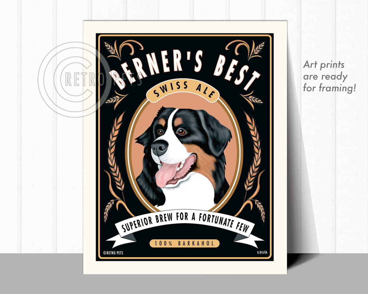 Berner's Best Dog Art | Berner's Best Art | Retro Pets Art