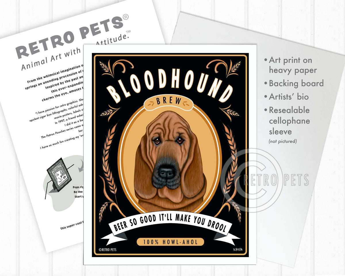 Bloodhound Art "Bloodhound Brew" Art Print by Krista Brooks