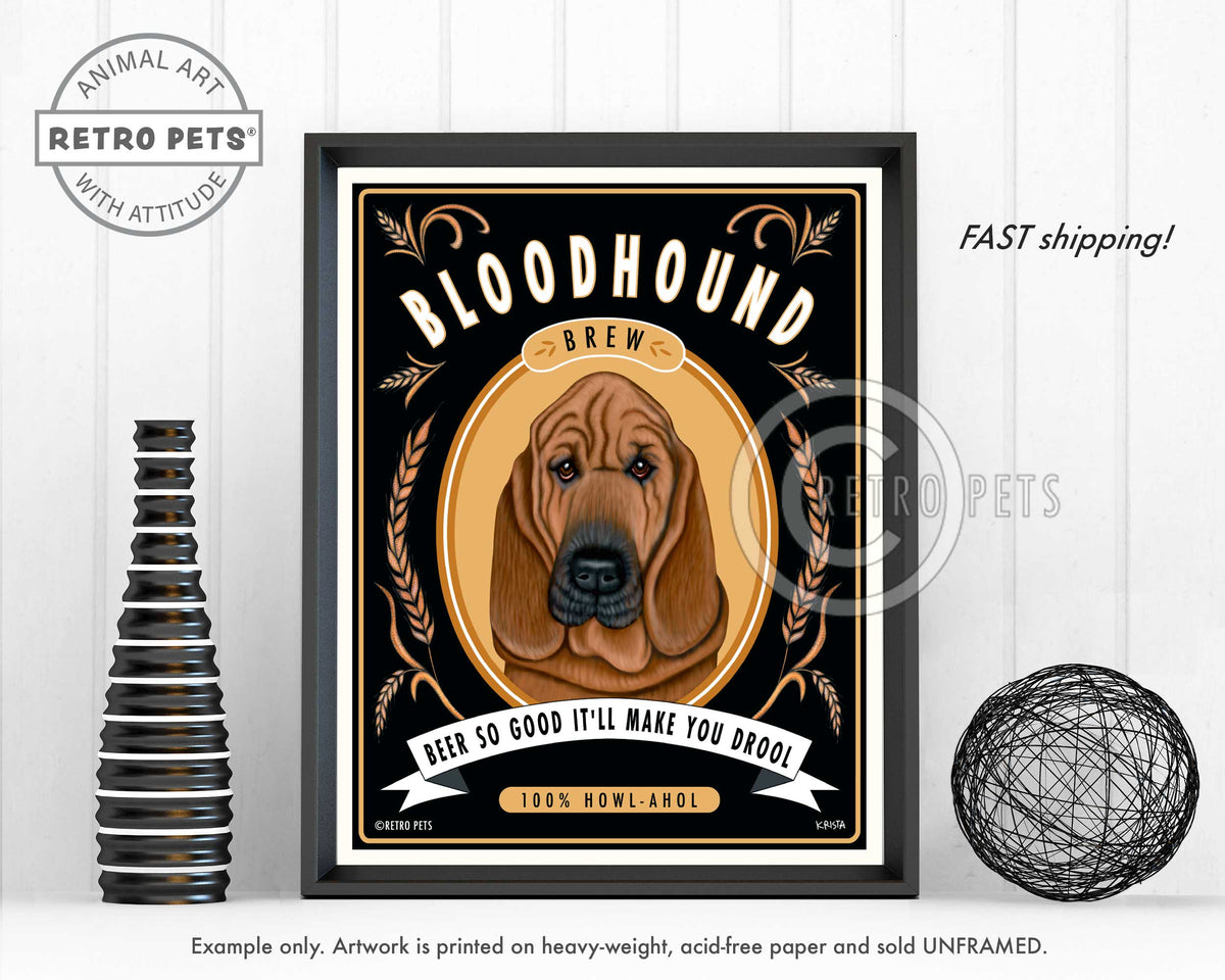 Bloodhound Art "Bloodhound Brew" Art Print by Krista Brooks