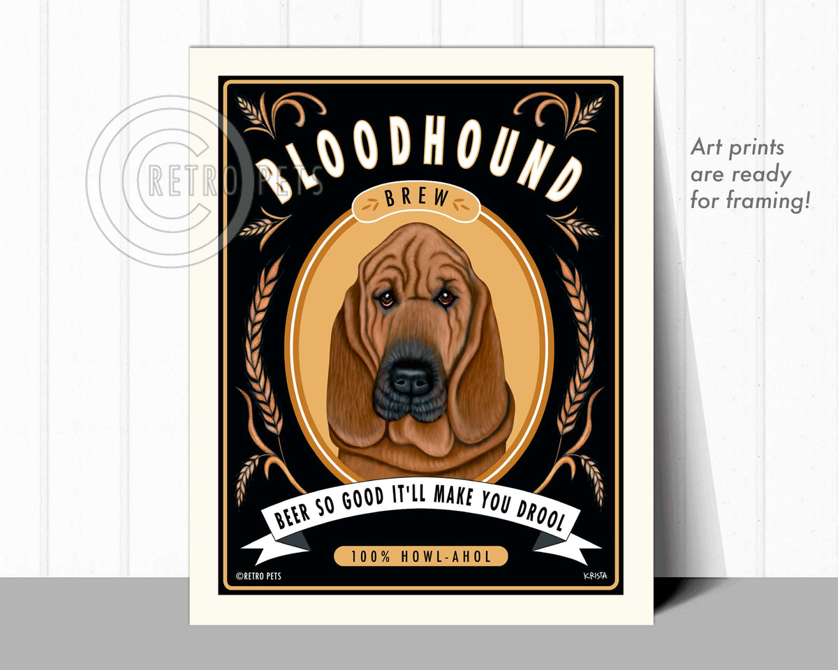Bloodhound Art "Bloodhound Brew" Art Print by Krista Brooks