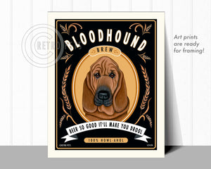 Bloodhound Art "Bloodhound Brew" Art Print by Krista Brooks