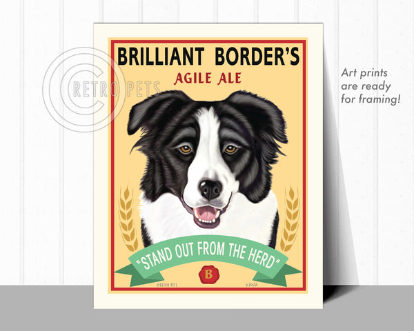 Border Collie Canvas | Border Collie Art | Retro Pets Art