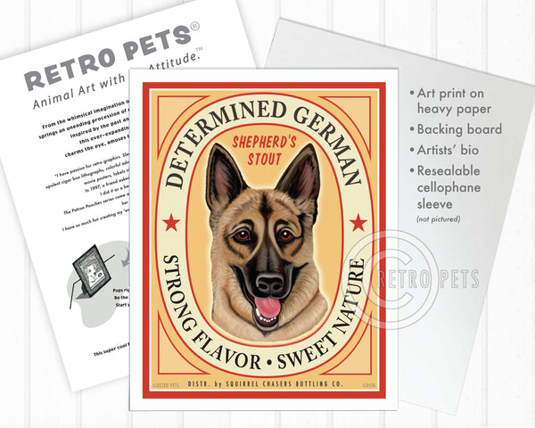 Determined German Dog Art | Determined German  Art | Retro Pets Art