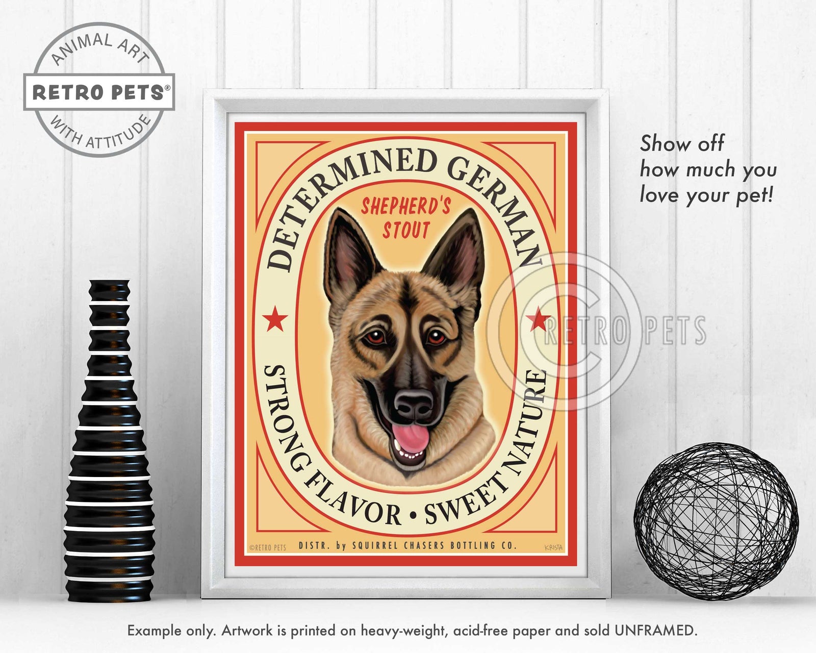 Determined German Dog Art | Determined German  Art | Retro Pets Art