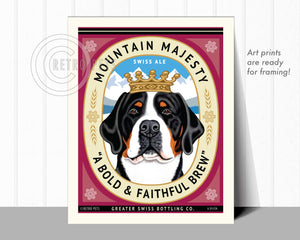 Greater Swiss Mountain Dog "Mountain Majesty" Art Print by Krista Brooks