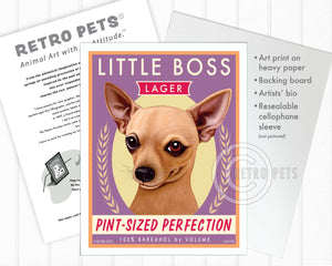 Little Boss Lager Art | Little Boss Lager | Retro Pets Art