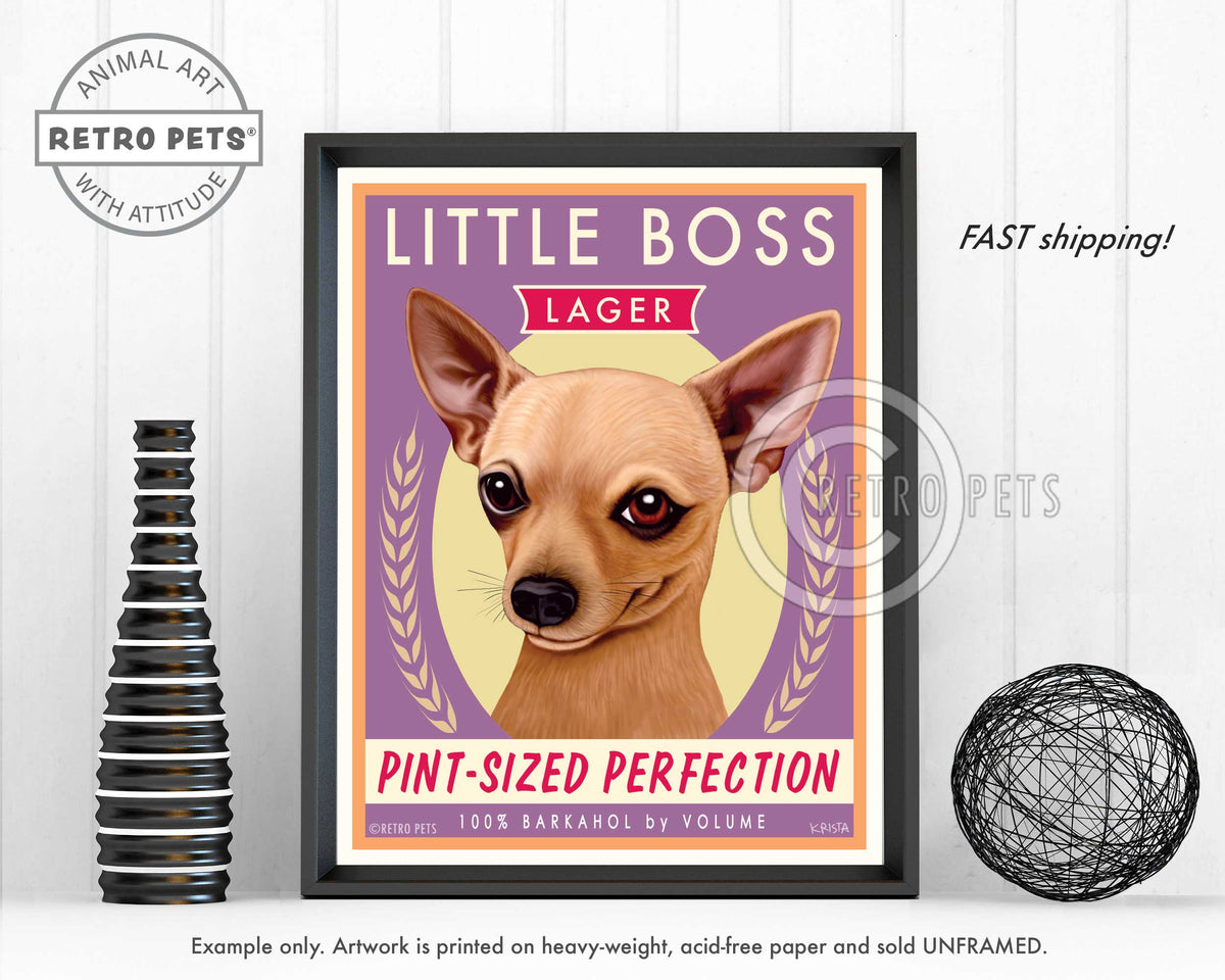 Little Boss Lager Art | Little Boss Lager | Retro Pets Art