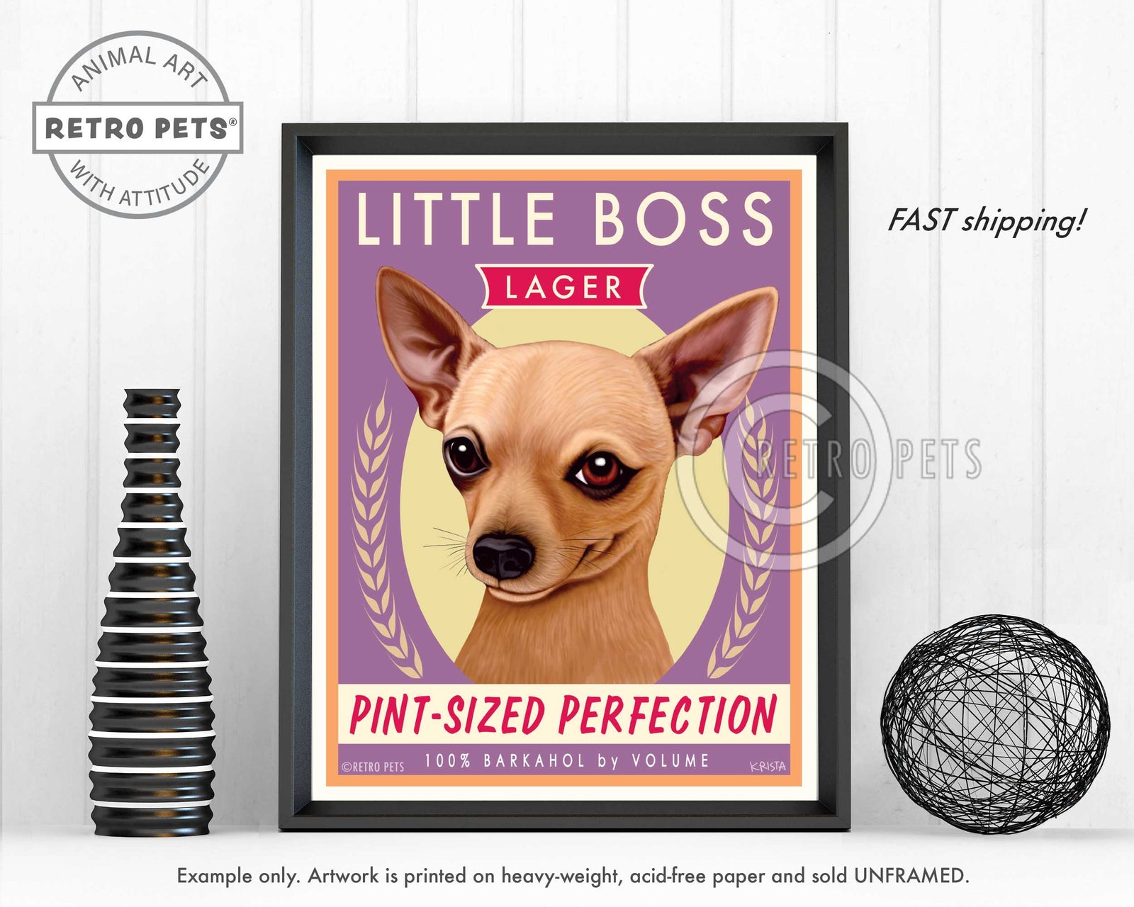 Little Boss Lager Art | Little Boss Lager | Retro Pets Art