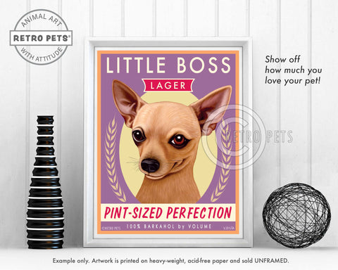 Little Boss Lager Art | Little Boss Lager | Retro Pets Art