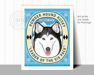 Siberian Husky Art "Powder Hound Husky" Art Print by Krista Brooks