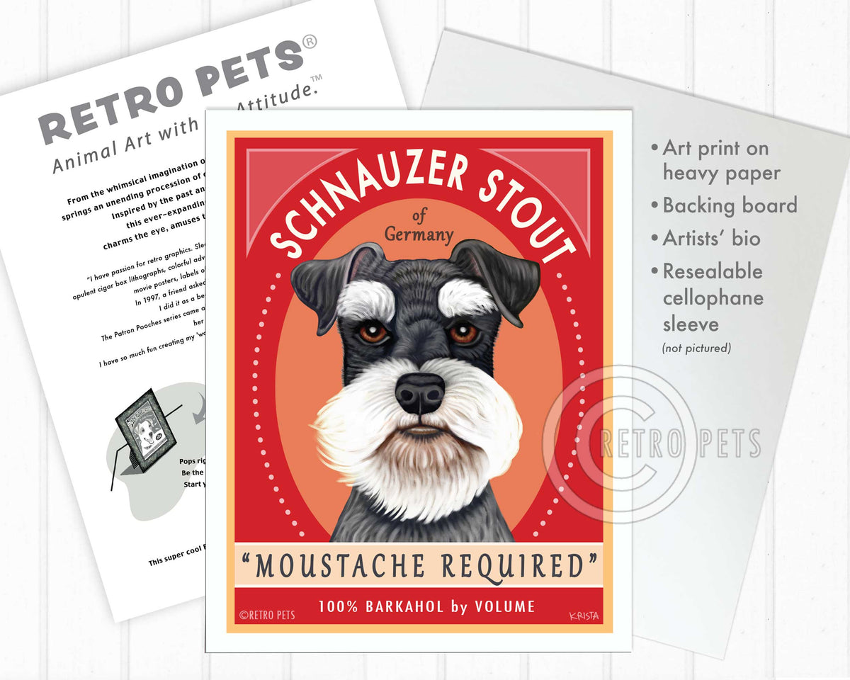 Schnauzer Art "Schnauzer Stout" Art Print by Krista Brooks