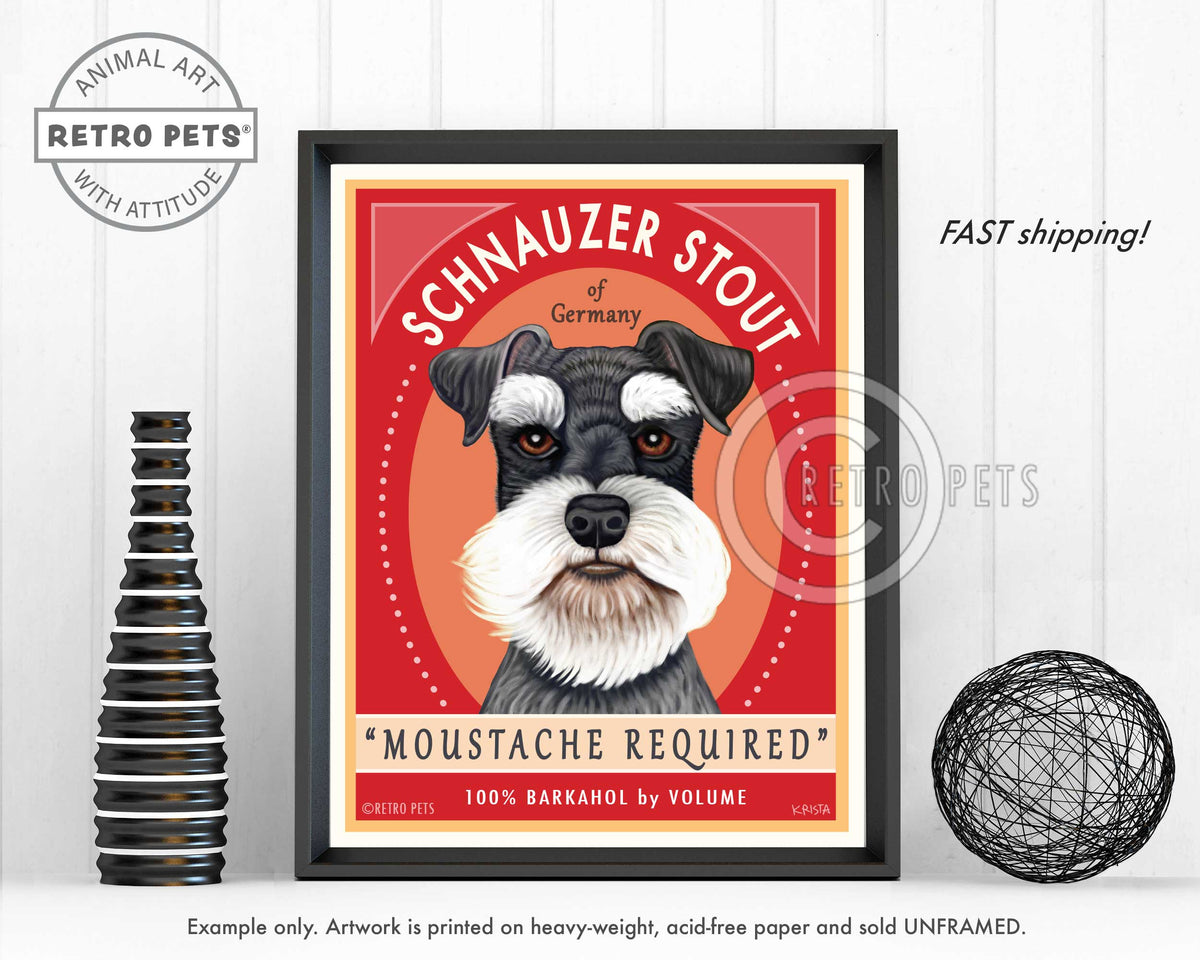 Schnauzer Art "Schnauzer Stout" Art Print by Krista Brooks