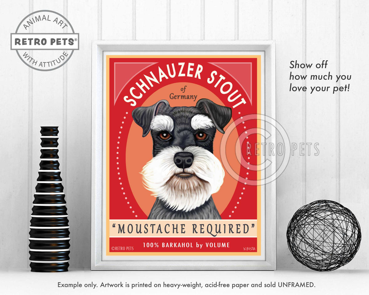 Schnauzer Art "Schnauzer Stout" Art Print by Krista Brooks