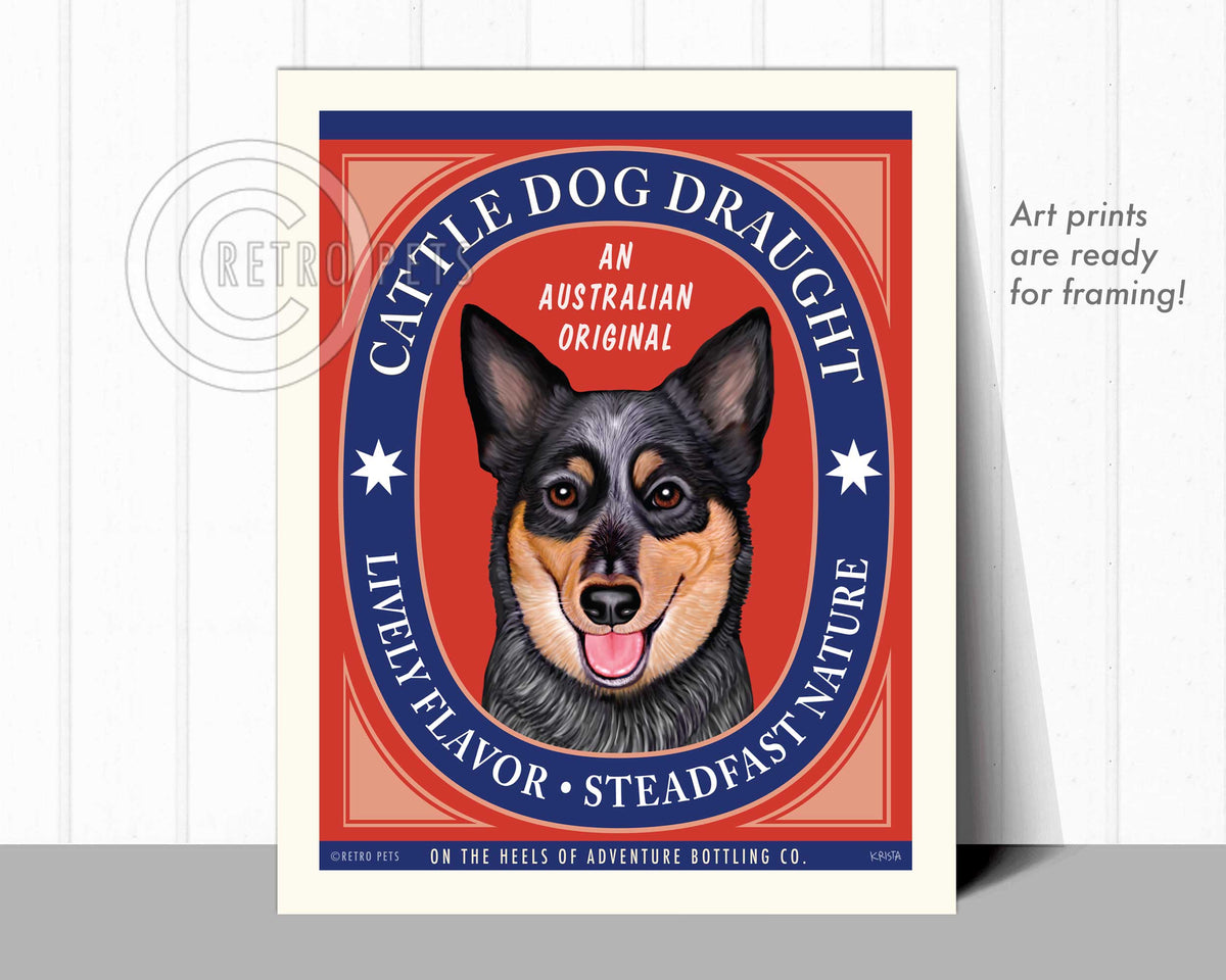 Cattle Dog Draught | Cattle Dog Art | Retro Pets Art