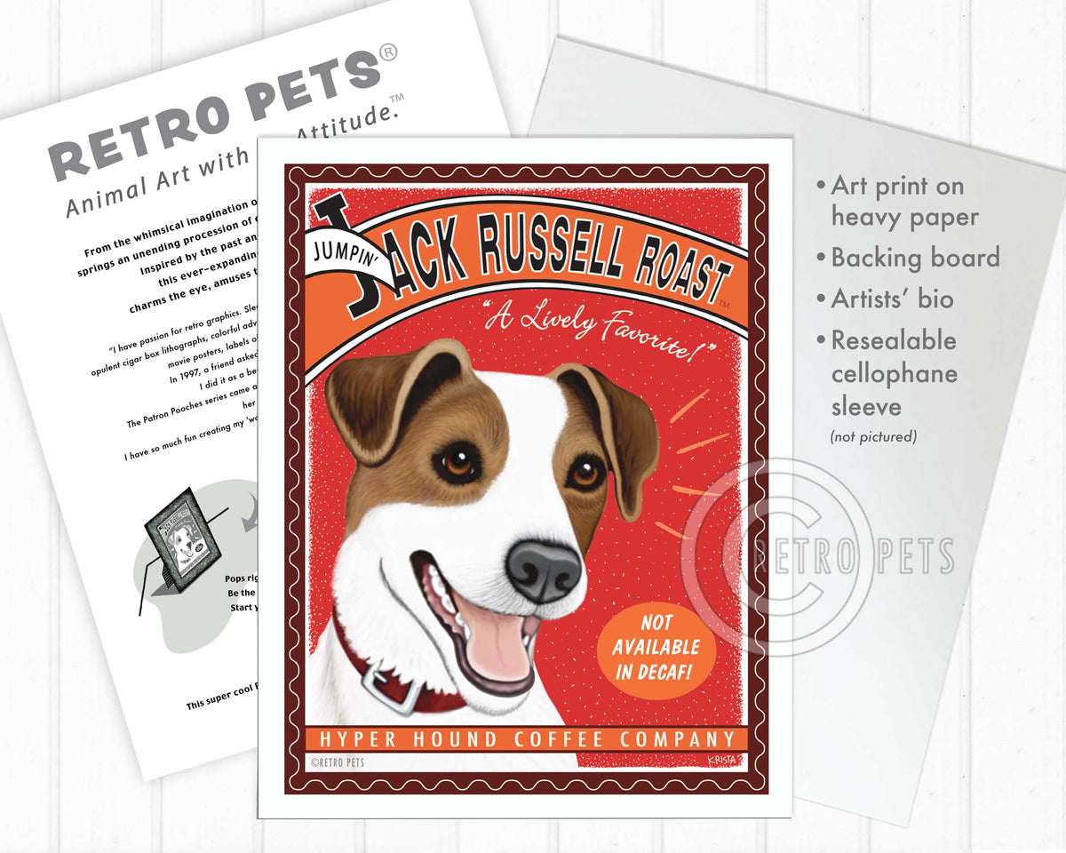 Jack Russell Roast | Russell Roast Art | Retro Pets Art