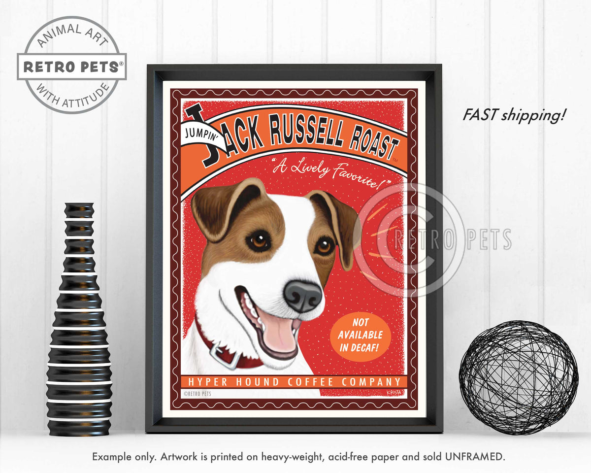Jack Russell Roast | Russell Roast Art | Retro Pets Art