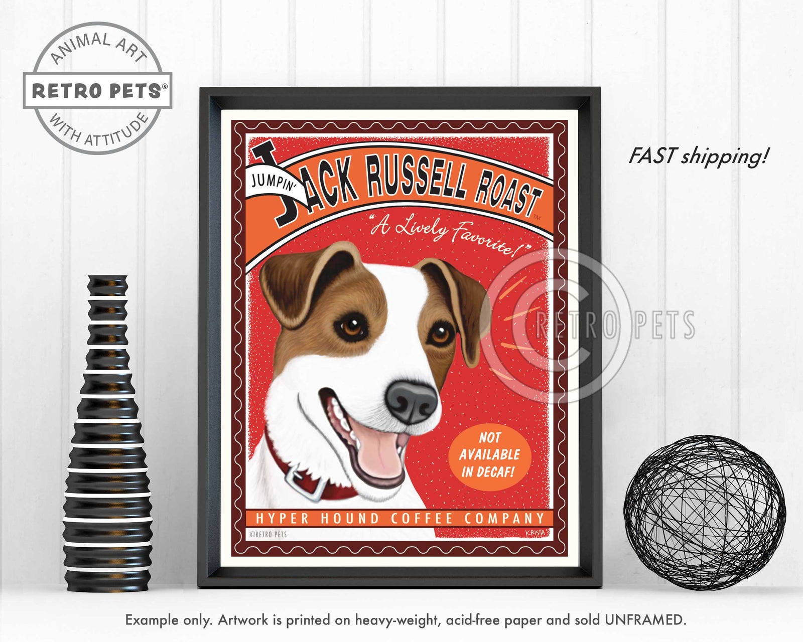 Jack Russell Roast | Russell Roast Art | Retro Pets Art