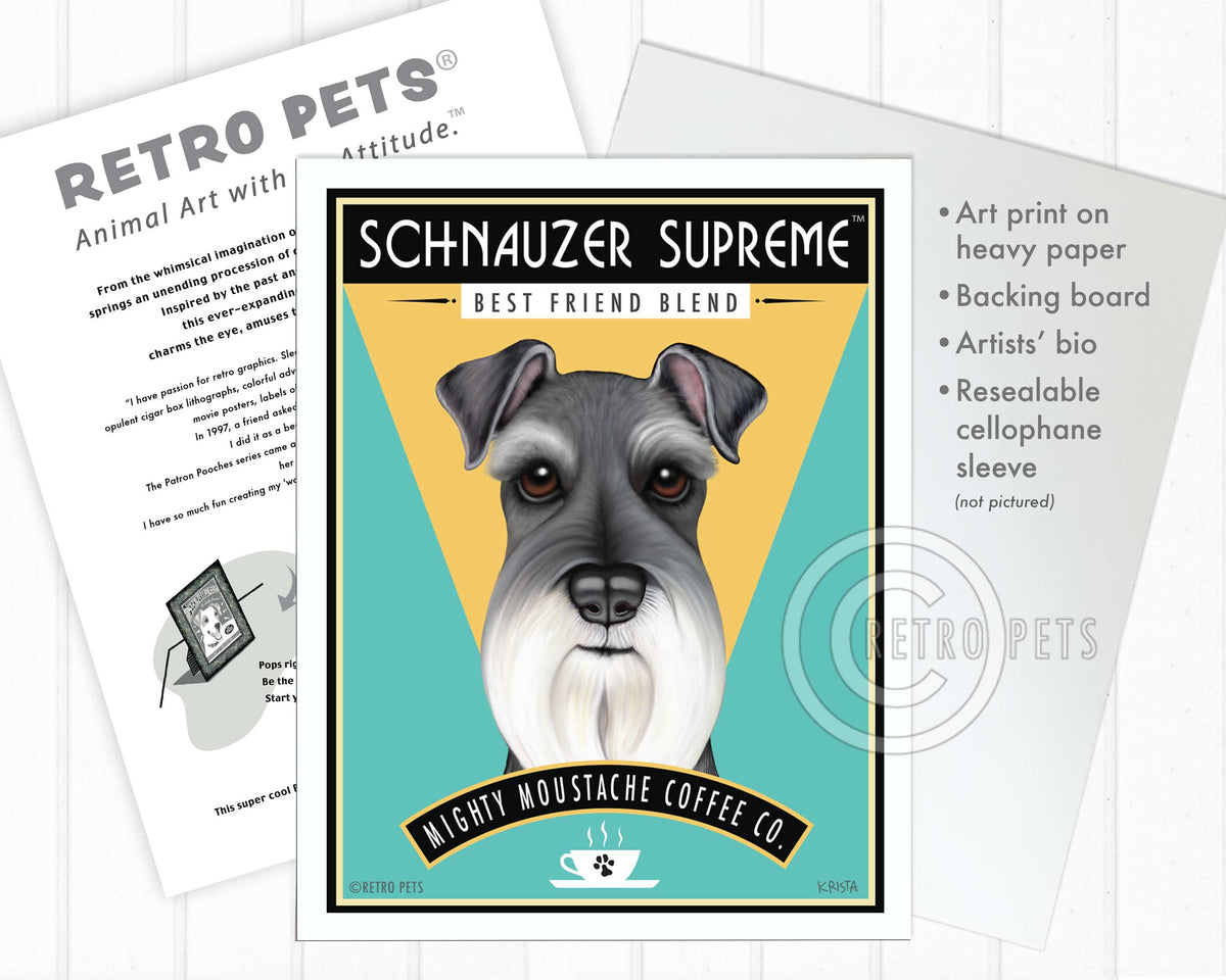 Schnauzer Art "Schnauzer Supreme" Art Print by Krista Brooks