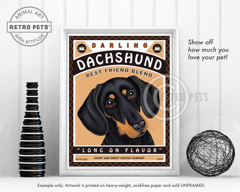 Darling Dachshund Coffee Art | Dachshund Coffee Art | Retro Pets Art