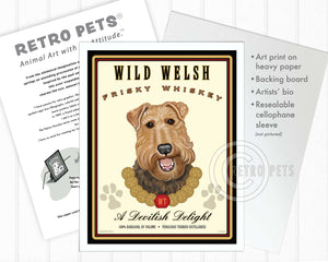 Welsh Terrier Art "Wild Welsh Frisky Whiskey" Art Print by Krista Brooks