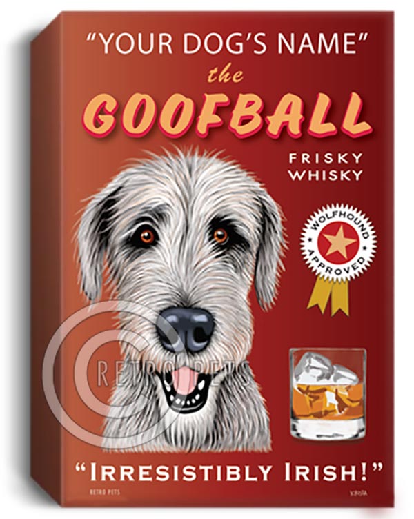 Irish Wolfhound Canvas - Personalize with YOUR dog's name!